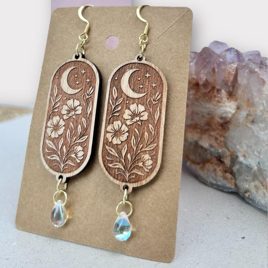 Botanical Moon Earrings