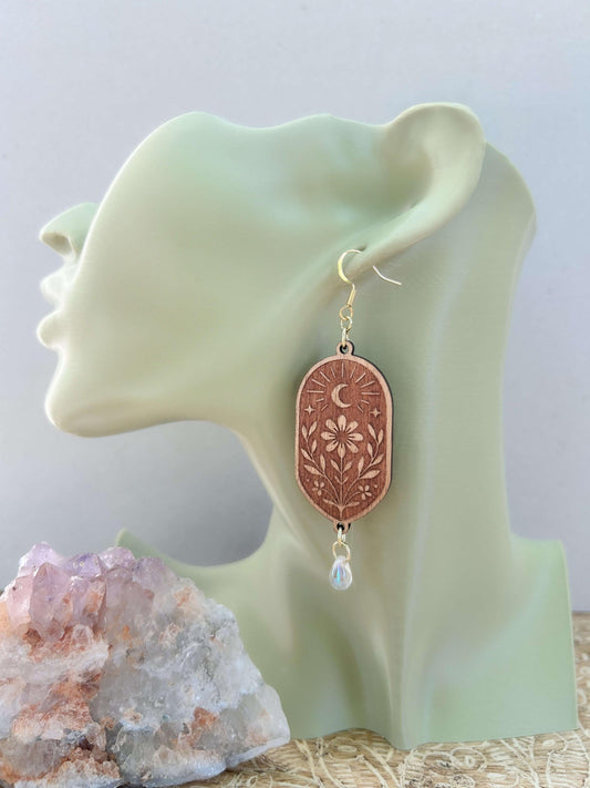 Glowing Moon Dangle Earrings