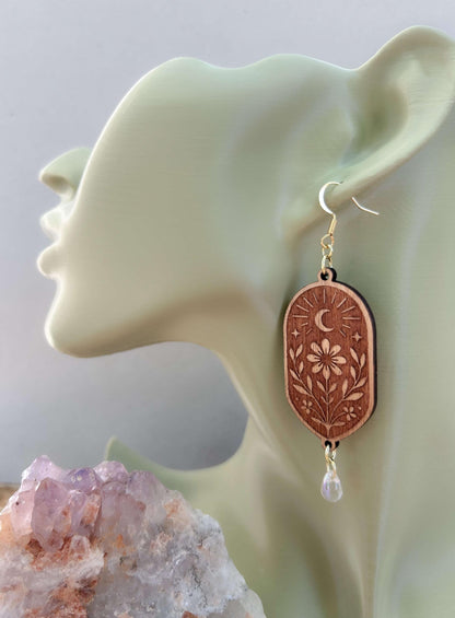 Glowing Moon Dangle Earrings