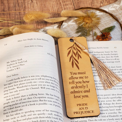 Pride & Prejudice Wooden Bookmark