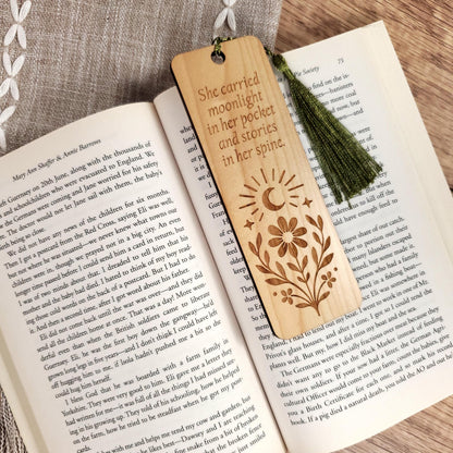 "She Carried Moonlight" Quote Bookmark