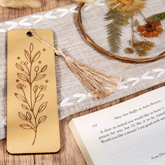 Botanical Wooden Bookmark