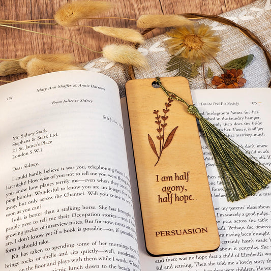 Wooden Bookmark  I Am Half Agony Quote  Book Lover Gift  Laser Engraved Bookish Gift  Bookmark for Women  Book Accessories