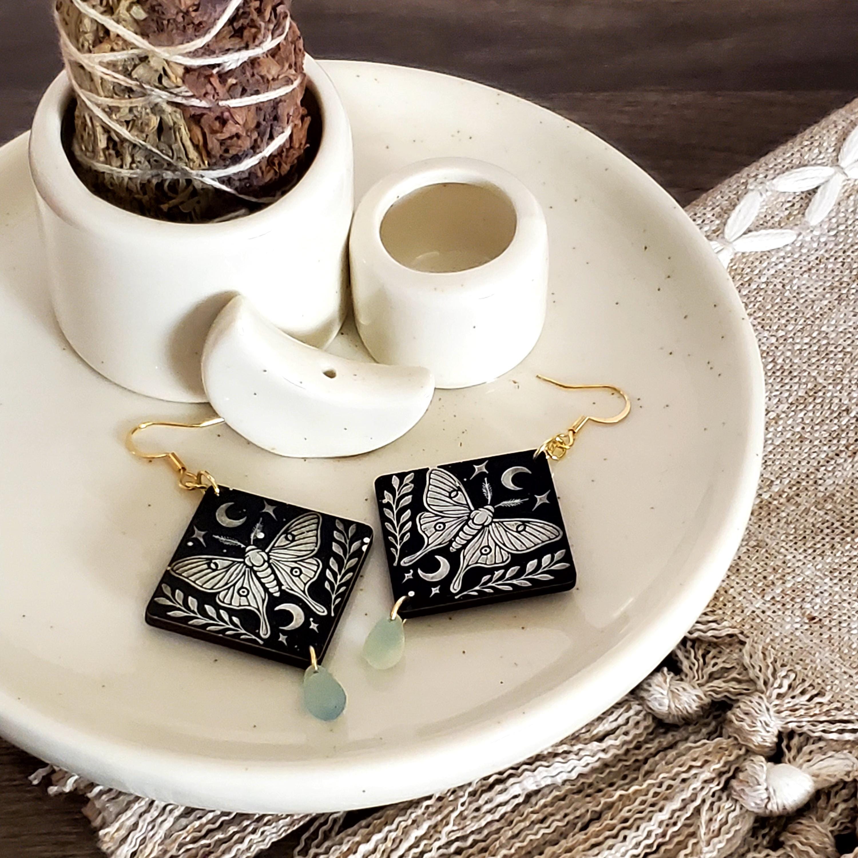 Darkness Luna Moth Earrings