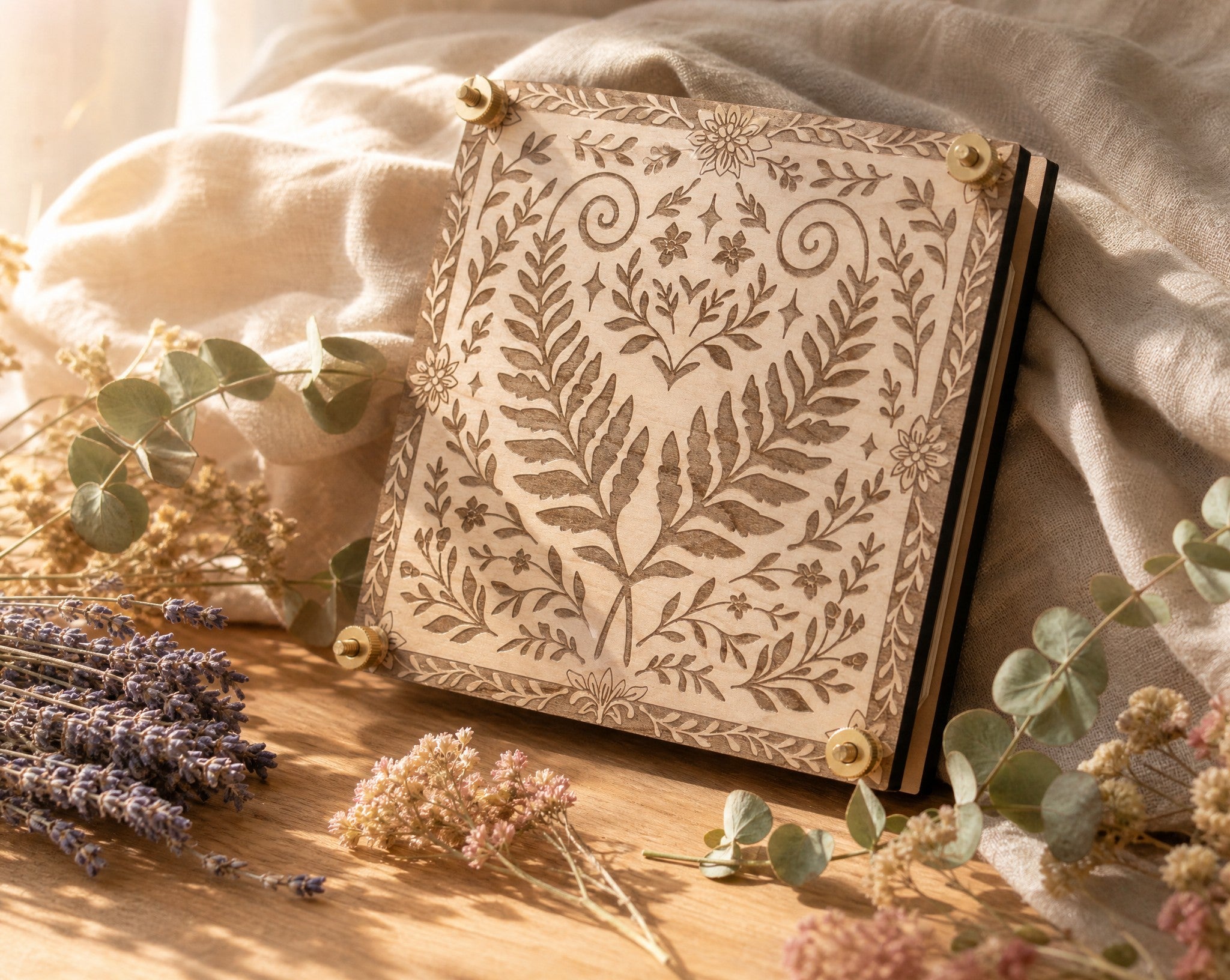 Fern Heart Wooden Flower Press